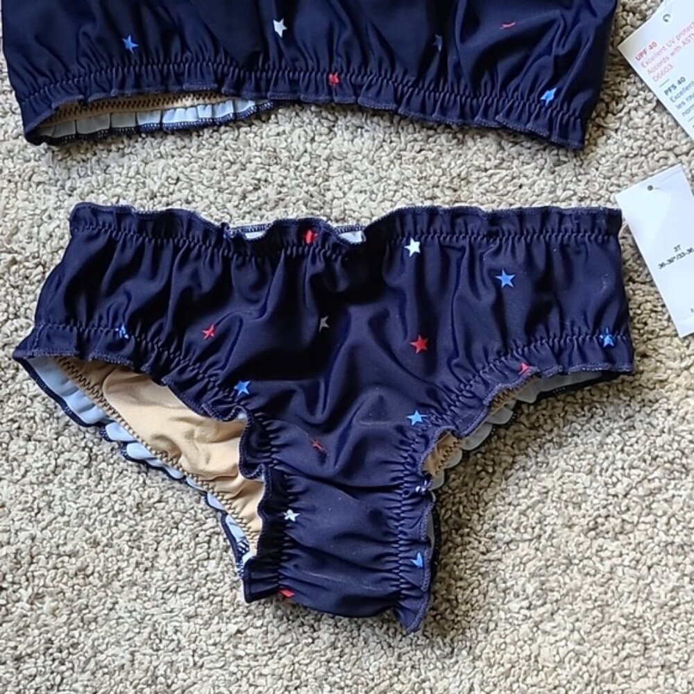 Old Navy Toddler Girl Star Bikini - Patriotic, Red white and blue - Picture 3 of 8